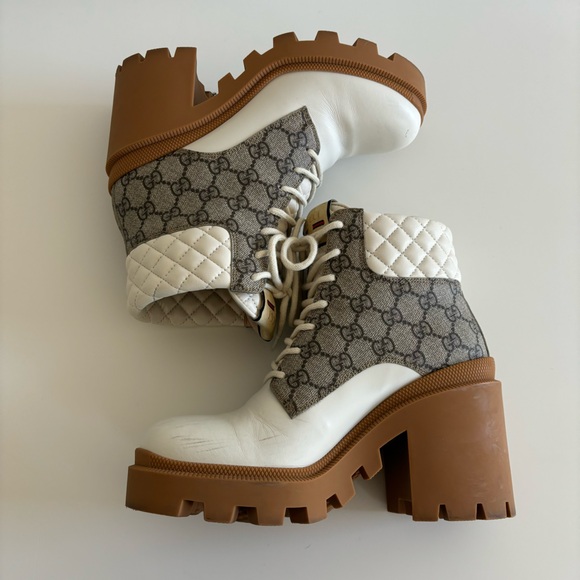 Gucci Apollo Canvas and Leather Platform Boot - Picture 7 of 14
